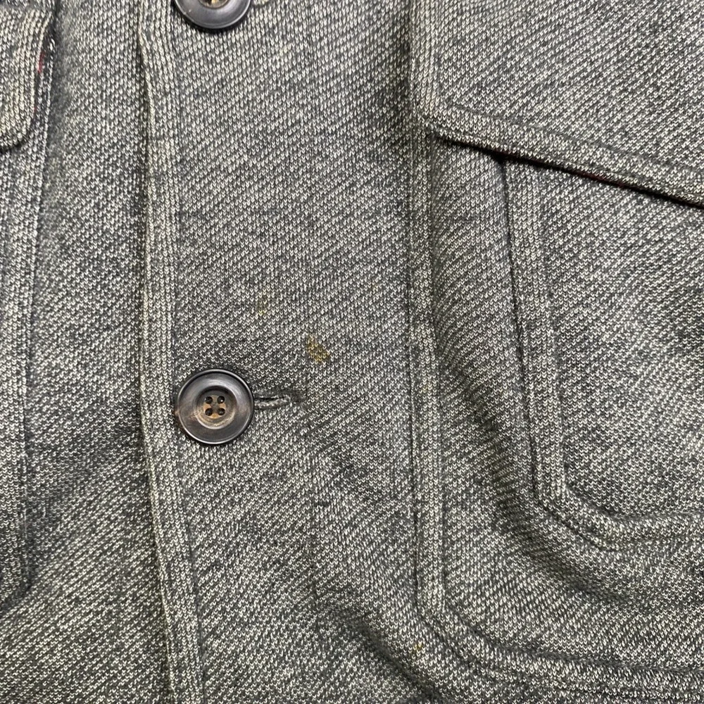 VTG Polo Ralph Lauren Expedition Gray Knit Field Jacket Plaid Men M Indian Head